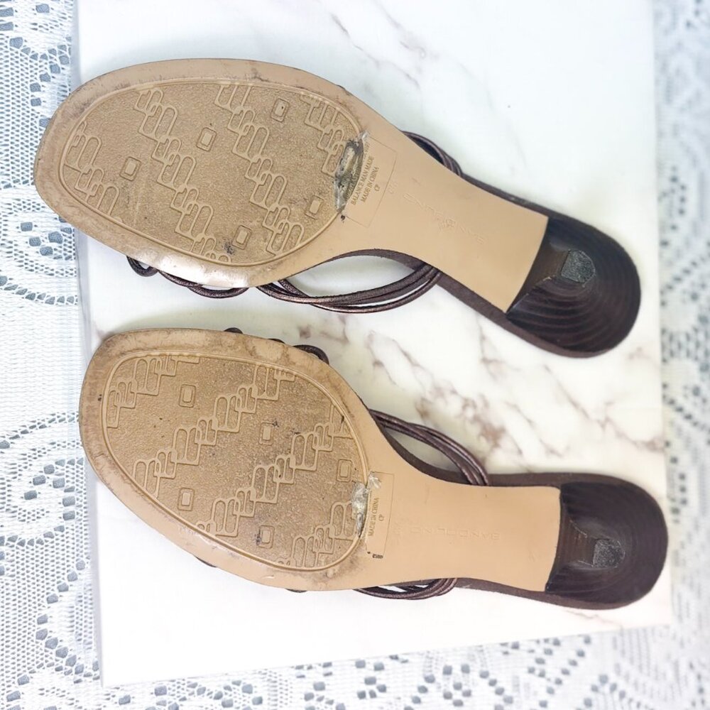 Bandolino Brand Women's Kitten Heel Sandals in Brown - Picture 9 of 11